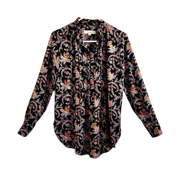 Ann Taylor LOFT Tops - Loft Garden Pintuck Tunic Blouse Popover Top Sz Small Boho  Floral Paisley